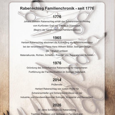 Familienchronik Herbert Rabenschlag Scherenschleifer aus Solingen