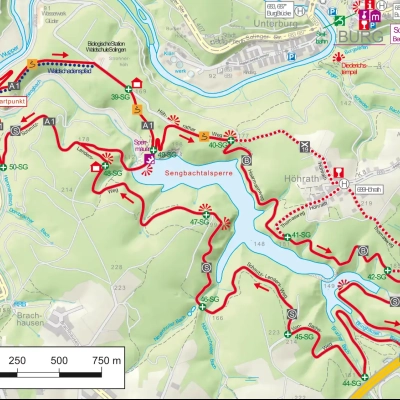 Wanderkarte von Herbert Rabenschlag für das wandern um die Sengbachtalsperre